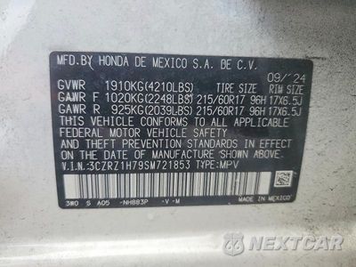 Zdjęcie 13 z 13 samochodu: 2025 HONDA HR-V EXL VIN:3CZRZ1H79SM721853 - miniatura