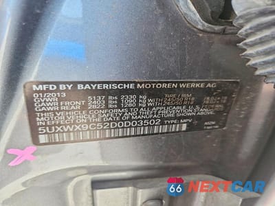 Zdjęcie 14 z 14 samochodu: 2013 BMW X3 XDRIVE28I VIN:5UXWX9C52D0D03502 - miniatura