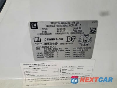 Zdjęcie 12 z 12 samochodu: 2014 GMC SIERRA C1500 VIN:1GTR1TEH3EZ149364 - miniatura