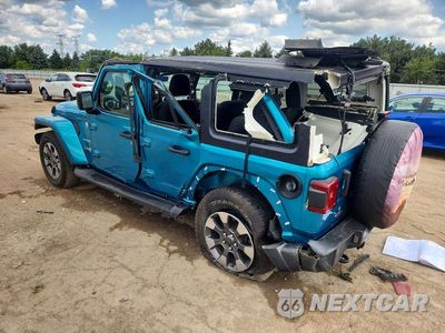 Trzecie zdjęcie samochodu z tyłu: 2020 JEEP WRANGLER UNLIMITED SAHARA VIN:1C4HJXEN2LW240553 - miniatura