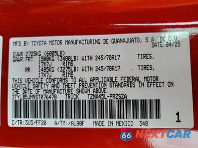 Zdjęcie 13 z 13 samochodu: 2025 TOYOTA TACOMA VIN:3TYLB5JN9ST076478 - miniatura