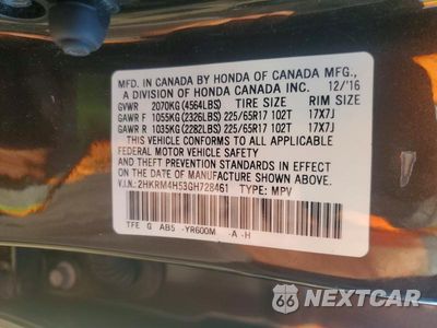 Zdjęcie 13 z 13 samochodu: 2016 HONDA CR-V EX VIN:2HKRM4H53GH728461 - miniatura