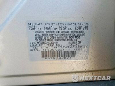 Zdjęcie 14 z 14 samochodu: 2019 NISSAN KICKS S VIN:3N1CP5CU1KL493149 - miniatura