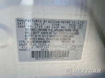 Zdjęcie 12 z 12 samochodu: 2017 NISSAN VERSA 1.6 S PLUS VIN:3N1CN7AP4HL896713 - miniatura