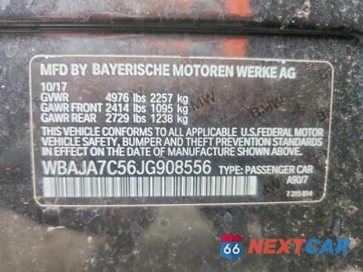 Zdjęcie 12 z 12 samochodu: 2018 BMW 530 XI VIN:WBAJA7C56JG908556 - miniatura