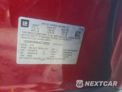 Zdjęcie 13 z 13 samochodu: 2017 CADILLAC XT5 VIN:1GYKNARS6HZ138356 - miniatura