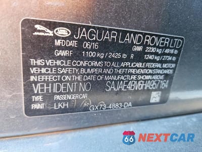 Zdjęcie 12 z 12 samochodu: 2017 JAGUAR XE PRESTIGE VIN:SAJAE4BV6HA957164 - miniatura
