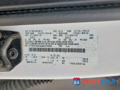 Zdjęcie 13 z 13 samochodu: 2016 FORD F150 SUPERCREW VIN:1FTEW1EFXGKD70555 - miniatura