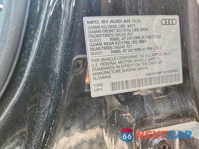 Zdjęcie 12 z 12 samochodu: 2023 AUDI Q8 PRESTIGE VIN:WA1CVBF12PD006860 - miniatura