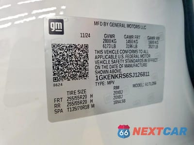 Zdjęcie 12 z 12 samochodu: 2025 GMC ACADIA ELEVATION VIN:1GKENKRS6SJ126811 - miniatura