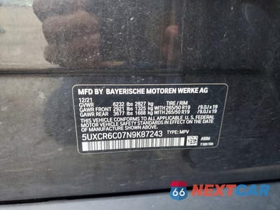 Zdjęcie 13 z 13 samochodu: 2022 BMW X5 XDRIVE40I VIN:5UXCR6C07N9K87243 - miniatura