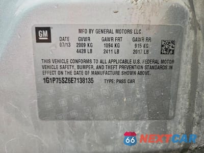 Zdjęcie 12 z 12 samochodu: 2014 CHEVROLET CRUZE VIN:1G1P75SZ6E7138135 - miniatura