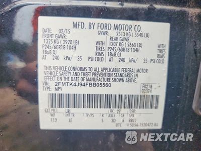 Zdjęcie 14 z 14 samochodu: 2015 FORD EDGE SEL VIN:2FMTK4J94FBB05560 - miniatura