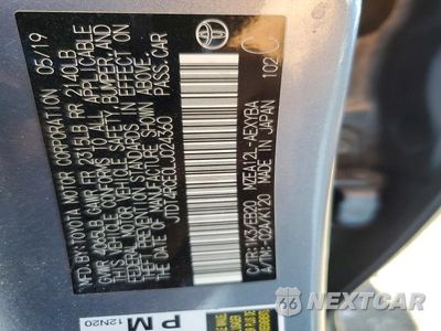 Zdjęcie 14 z 14 samochodu: 2020 TOYOTA COROLLA XSE VIN:JTDT4RCE0LJ024360 - miniatura