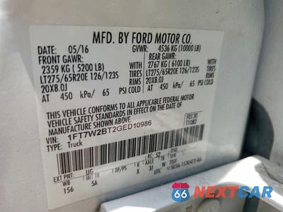 Zdjęcie 13 z 13 samochodu: 2016 FORD F250 SUPER DUTY VIN:1FT7W2BT2GED10986 - miniatura
