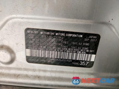 Zdjęcie 13 z 13 samochodu: 2018 MITSUBISHI OUTLANDER SPORT ES VIN:JA4AP3AU9JZ013520 - miniatura