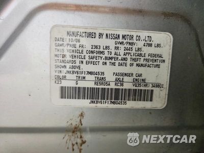 Zdjęcie 12 z 12 samochodu: 2007 INFINITI G35 X VIN:JNKBV61F17M804535 - miniatura