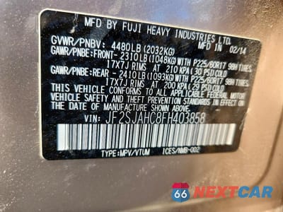 Zdjęcie 13 z 13 samochodu: 2015 SUBARU FORESTER 2.5I LIMITED VIN:JF2SJAHC8FH403858 - miniatura