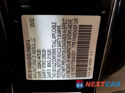 Zdjęcie 12 z 12 samochodu: 2022 HONDA ACCORD SPORT VIN:1HGCV1F35NA032211 - miniatura