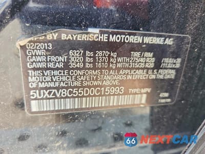 Zdjęcie 13 z 13 samochodu: 2013 BMW X5 XDRIVE50I VIN:5UXZV8C55D0C15993 - miniatura