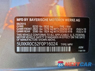 Zdjęcie 13 z 13 samochodu: 2015 BMW X5 XDRIVE35I VIN:5UXKR0C52F0P16024 - miniatura