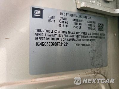 Zdjęcie 12 z 12 samochodu: 2011 BUICK LACROSSE CXL VIN:1G4GC5ED9BF331721 - miniatura