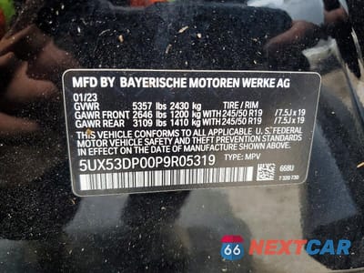 Zdjęcie 14 z 14 samochodu: 2023 BMW X3 XDRIVE30I VIN:5UX53DP00P9R05319 - miniatura