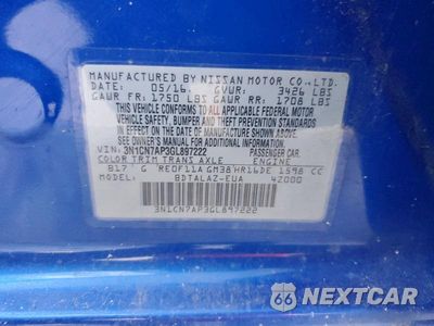 Zdjęcie 12 z 12 samochodu: 2016 NISSAN VERSA 1.6 S PLUS VIN:3N1CN7AP3GL897222 - miniatura