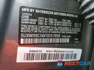 Zdjęcie 13 z 13 samochodu: 2015 BMW X3 XDRIVE28I VIN:5UXWX9C56F0D57856 - miniatura