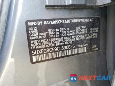 Zdjęcie 13 z 13 samochodu: 2012 BMW X6 XDRIVE50I VIN:5UXFG8C59CL590826 - miniatura
