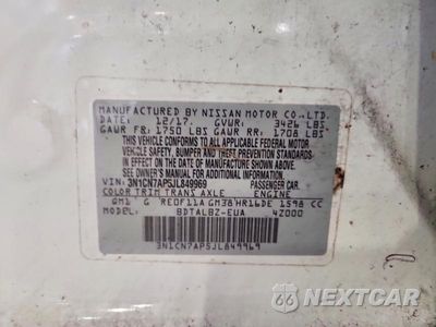 Zdjęcie 12 z 12 samochodu: 2018 NISSAN VERSA VIN:3N1CN7AP5JL849969 - miniatura