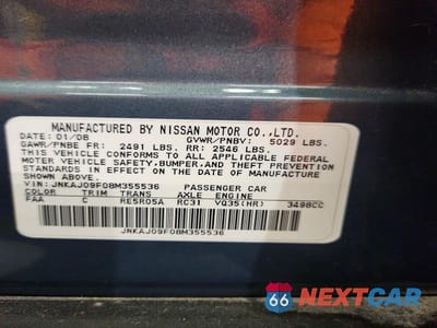 Zdjęcie 13 z 13 samochodu: 2008 INFINITI EX35 BASE VIN:JNKAJ09F08M355536 - miniatura