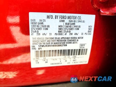 Zdjęcie 14 z 14 samochodu: 2025 FORD EXPLORER ST-LINE VIN:1FMUK8KH8SGB82789 - miniatura