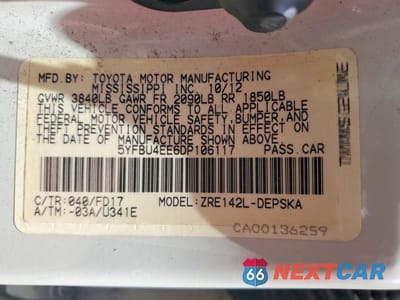 Zdjęcie 12 z 12 samochodu: 2013 TOYOTA COROLLA S VIN:5YFBU4EE6DP106117 - miniatura