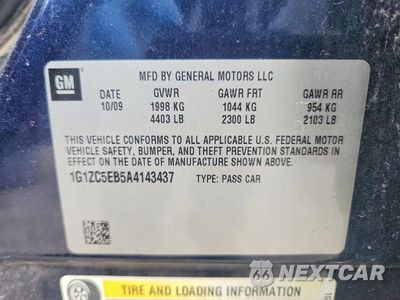 Zdjęcie 13 z 13 samochodu: 2010 CHEVROLET MALIBU 1LT VIN:1G1ZC5EB5A4143437 - miniatura