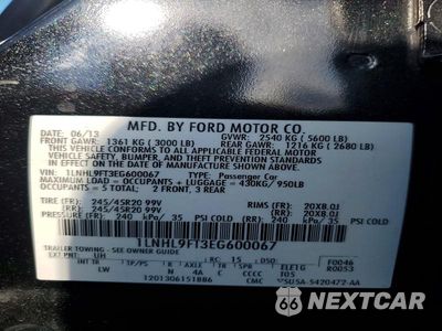 Zdjęcie 12 z 12 samochodu: 2014 LINCOLN MKS VIN:1LNHL9FT3EG600067 - miniatura