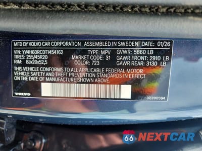 Zdjęcie 14 z 14 samochodu: 2026 VOLVO XC60 PLUS VIN:YV4H60RC0T1454162 - miniatura