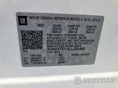 Zdjęcie 13 z 13 samochodu: 2020 CHEVROLET EQUINOX LT VIN:3GNAXTEVXLL331446 - miniatura