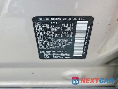 Zdjęcie 13 z 13 samochodu: 2011 NISSAN QUEST 3.5 S VIN:JN8AE2KP1B9007702 - miniatura