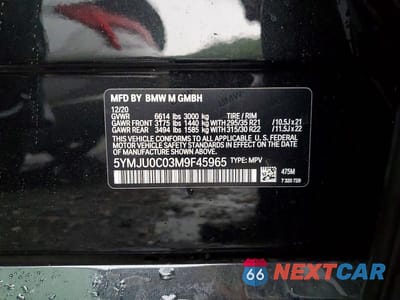 Zdjęcie 13 z 13 samochodu: 2021 BMW X5 M VIN:5YMJU0C03M9F45965 - miniatura