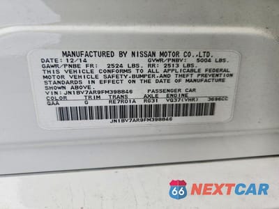 Zdjęcie 12 z 12 samochodu: 2015 INFINITI Q50 BASE VIN:JN1BV7AR9FM398846 - miniatura