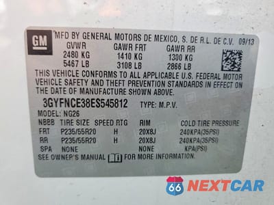Zdjęcie 13 z 13 samochodu: 2014 CADILLAC SRX PERFORMANCE COLLECTION VIN:3GYFNCE38ES545812 - miniatura