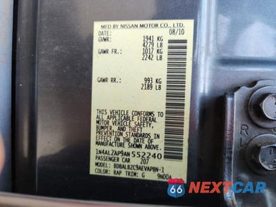 Zdjęcie 13 z 13 samochodu: 2010 NISSAN ALTIMA 2.5 VIN:1N4AL2AP9AN552240 - miniatura