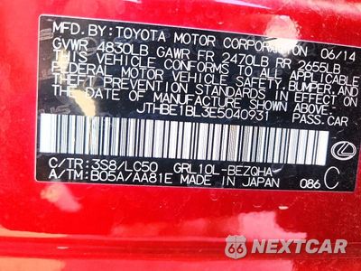 Zdjęcie 12 z 12 samochodu: 2014 LEXUS GS 350 VIN:JTHBE1BL3E5040931 - miniatura