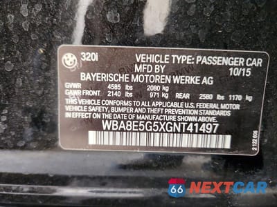 Zdjęcie 12 z 12 samochodu: 2016 BMW 320 XI VIN:WBA8E5G5XGNT41497 - miniatura