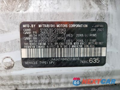 Zdjęcie 13 z 13 samochodu: 2022 MITSUBISHI OUTLANDER ES VIN:JA4J4TA84NZ019016 - miniatura