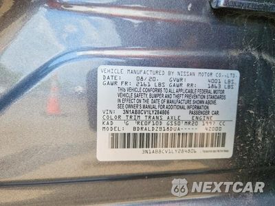 Zdjęcie 13 z 13 samochodu: 2020 NISSAN SENTRA SV VIN:3N1AB8CV1LY284806 - miniatura
