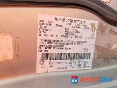 Zdjęcie 13 z 13 samochodu: 2008 FORD EXPLORER XLT VIN:1FMEU73E88UA59534 - miniatura
