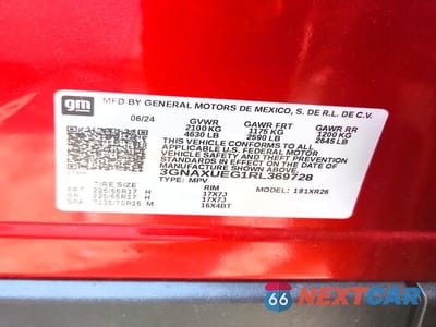 Zdjęcie 13 z 13 samochodu: 2024 CHEVROLET EQUINOX LT VIN:3GNAXUEG1RL369728 - miniatura