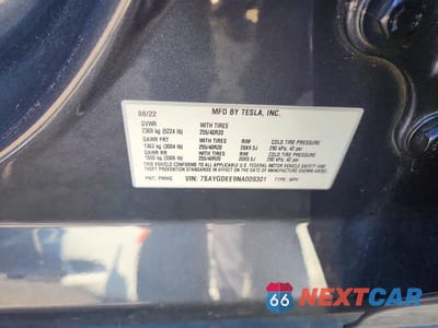 Zdjęcie 12 z 12 samochodu: 2022 TESLA MODEL Y VIN:7SAYGDEE9NA009301 - miniatura
